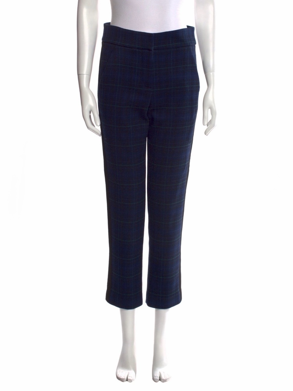Veronica Beard Plaid Tuxedo Stripe Pants
